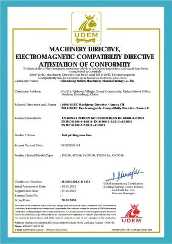 Fruit-picking machine conformity attestation